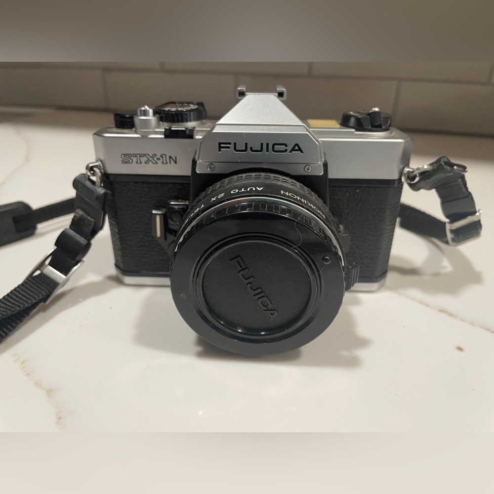 Fujica STX-1 35mm SLR Analog Camera Body with Toyo Optics 28mm Lens